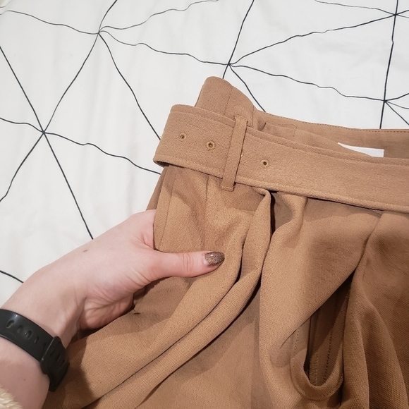 Aritzia Wilfred Delacour Pant High-Rise Belted Trouser in Brown Size Small - Picture 7 of 15